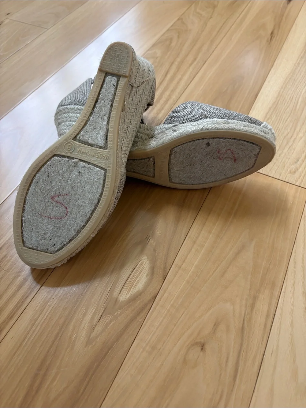 Talbots Neutral Tweed Espadrille Wedge Sandals - Neutral Beige Size 8 M
